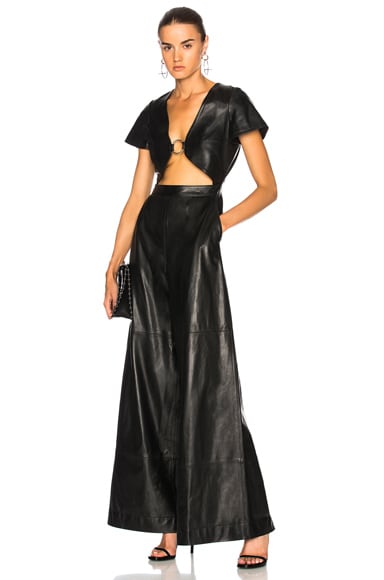for FWRD Leather Cut-Out Jumpsuit