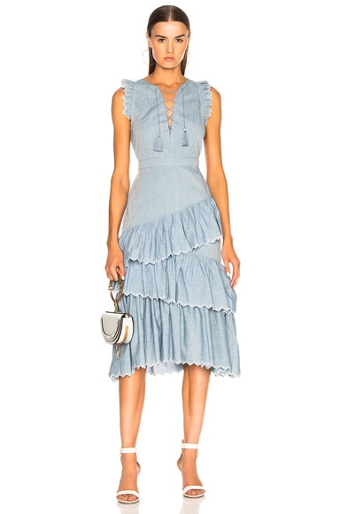 Ulla Johnson Rosalind Dress in Chambray 