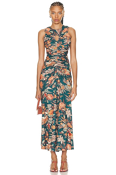 Ulla Johnson Gwynne Cutout Cotton Midi Dress In Delphinium