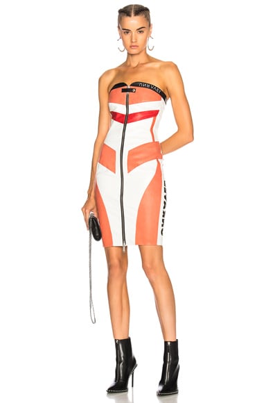 Leather Moto Bustier Dress