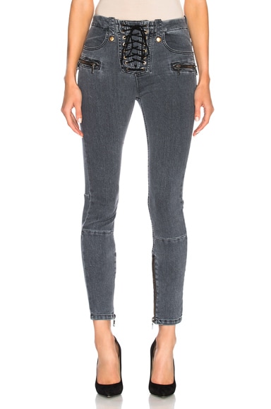 for FWRD Lace Up Skinny Jeans
