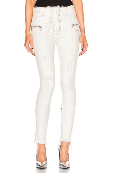 Lace Front Skinny Pants