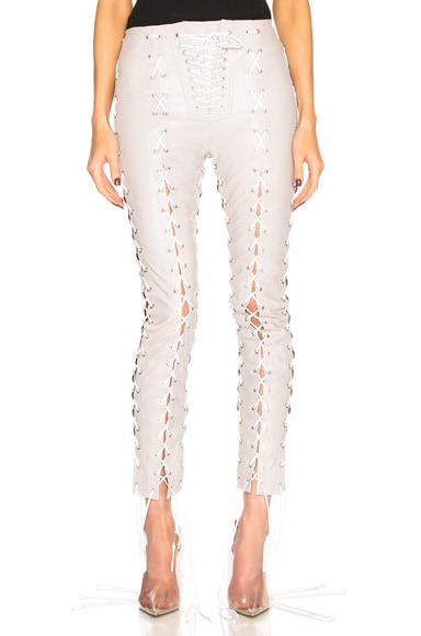 Leather Lace Up Skinny Pants