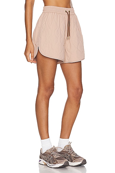 Shop Varley Connel Quilt Short In Warm Taupe