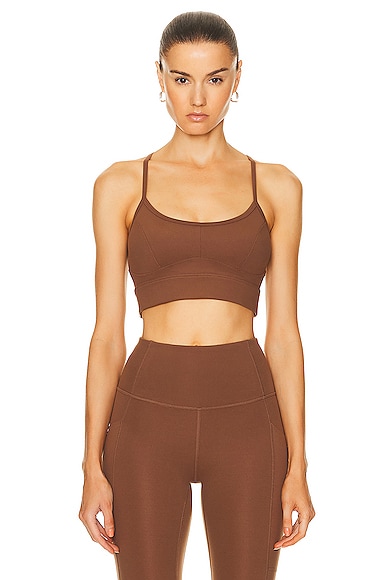 Varley Lets Move Irena Bra In Cocoa Brown
