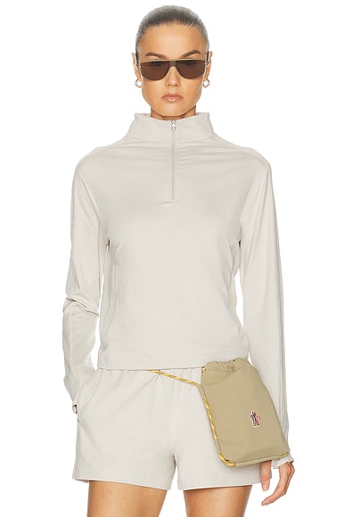 Varley Lamia Half Zip Sweatshirt in Pebble Marl