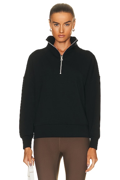 Alia Zip Sweatshirt In Black