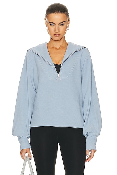 Acne Studios Flint Flag Face Sweater in Denim Blue FWRD