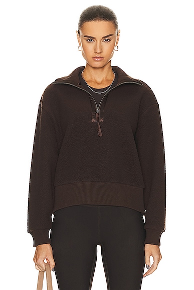 Varley Roselle Half-zip Fleece Pullover In Dark Brown