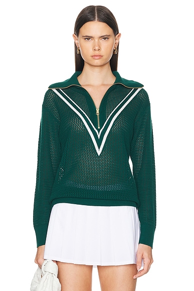Shop Varley Savannah Knit Sweater In Forest