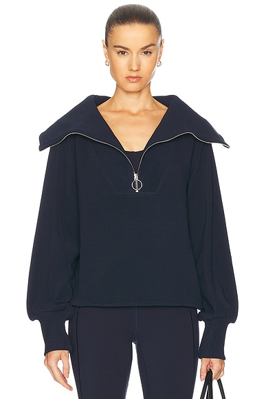 Varley Vine Half Zip Sweater in Dark Sapphire