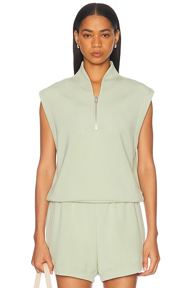 Varley Loretta Half Zip Vest in Snow Sage