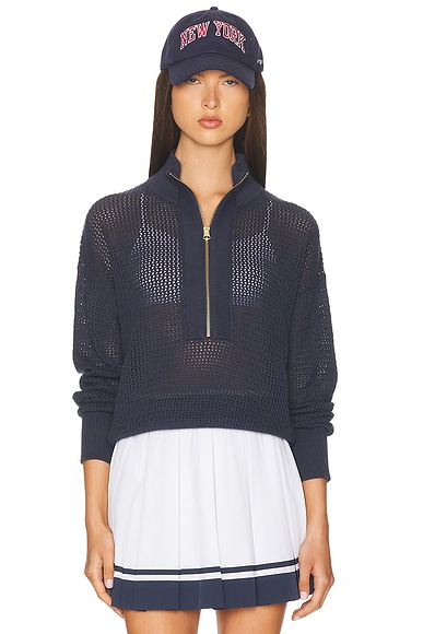 Varley Aurora Half Zip Knit Sweater in Blue Nights
