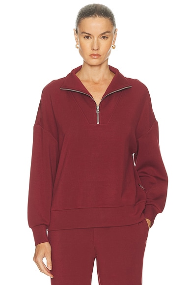 Varley Hawley Half Zip Sweater in New Marron