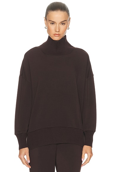 Varley Barker High Neck Sweater in Coffee Bean