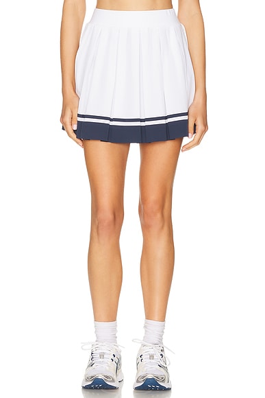 Varley Mariam Midrise 14.5 Skort in White & Blue Nights