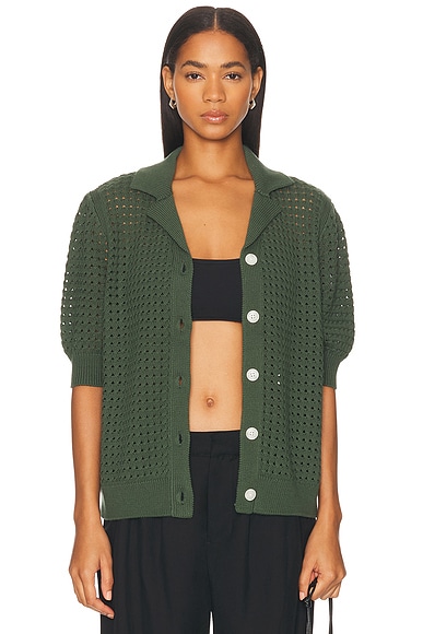 Varley Ellie Knit Shirt in Cilantro