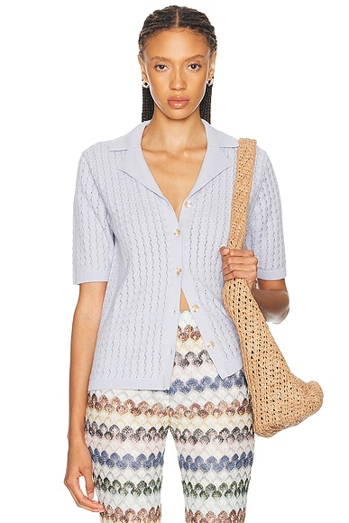 Varley Madelene Knit Shirt in Pale Iris