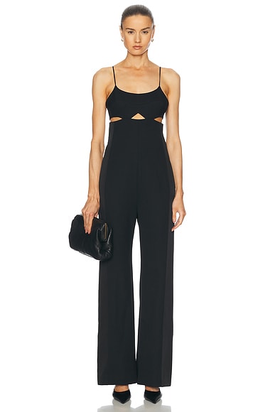 Victoria Beckham Cut Out Cami Jumpsuit in Black
