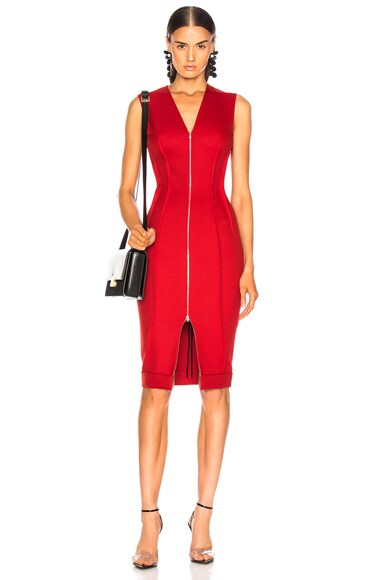 V-Neck Fitted Dress