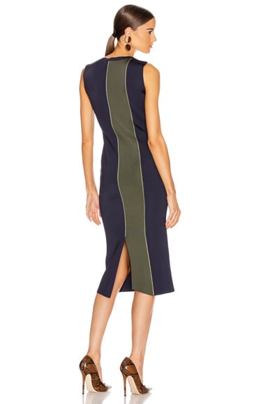 Colorblock Sleeveless Fitted Dress