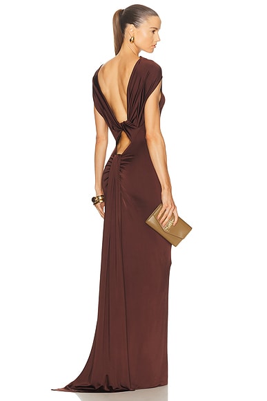Victoria Beckham Twist Back Gown in Coco