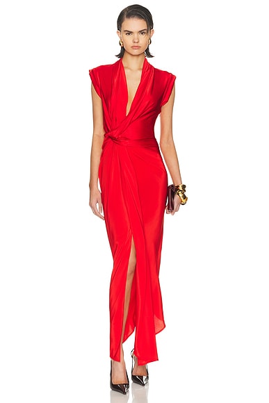 Asymmetric Twist Detail Dress