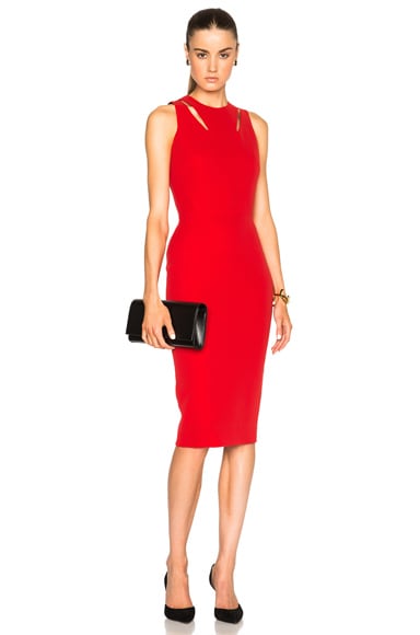 Double Crepe Sleeveless Cut Out Dress