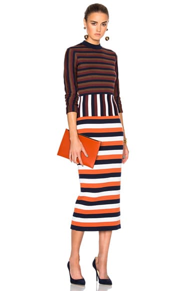Compact Wool Striped Deconstructed Dress