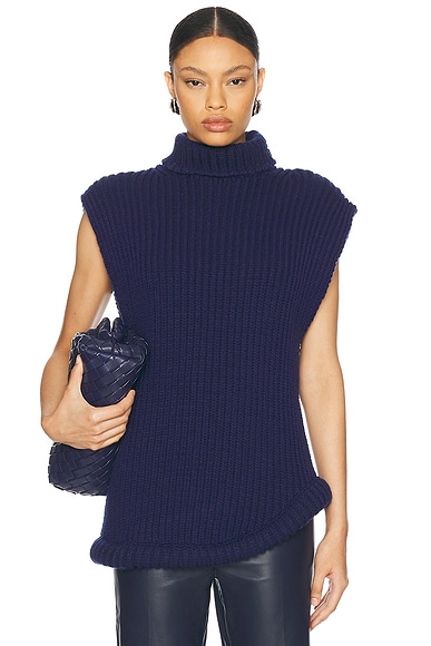 Sleeveless High Neck Sweater
