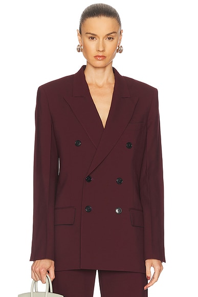 贈り物 Neck Square Boucle Tweed Rich Alessandra Jacket Cyclamen in ジャケット・アウター
