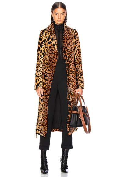 Tiger Chenille Jacquard Split Sleeve Fitted Coat