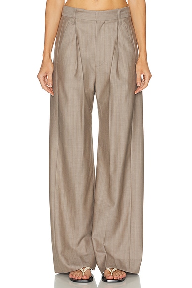 Victoria Beckham Pleated Trouser in Limestone