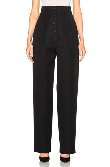 Wool Gabardine High Waisted Trousers