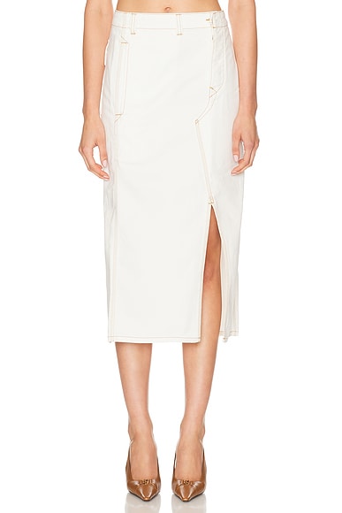 Victoria Beckham Asymmetric Utility Skirt in Washed White