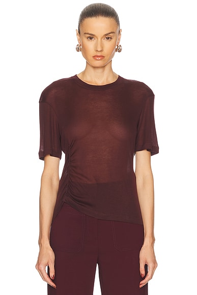 Victoria Beckham Short Sleeve T-shirt in Port | FWRD