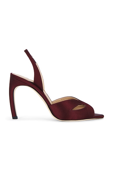 Victoria Beckham Harlow Mask Halter Back 100 Sandal in Burgundy