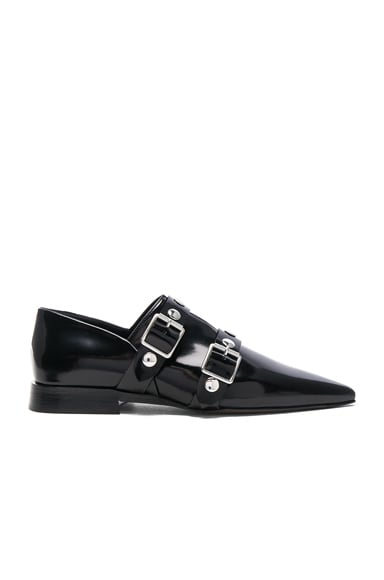 Leather Buckle Flats