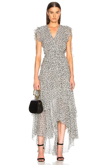 Veronica Beard Samara Dress in Off White Floral Vine | FWRD