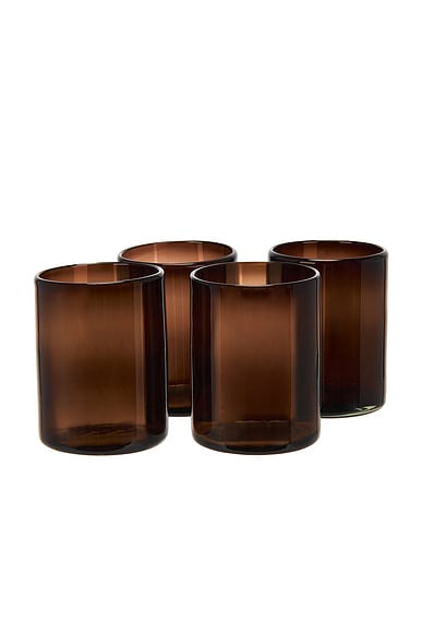 Verve Culture Set Of 4 Tamarind Handblown Glasses in Brown