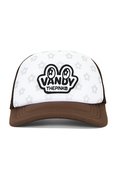 VANDYTHEPINK Eye Logo Patch Trucker Hat in Brown