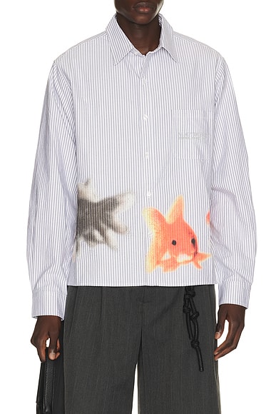 VANDYTHEPINK Goldfish Button Down Shirt in Grey