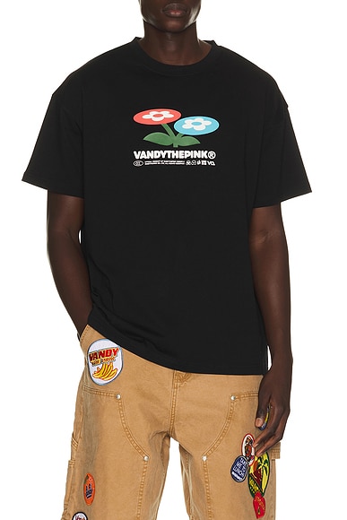 VANDYTHEPINK Two Flower Tee in Black