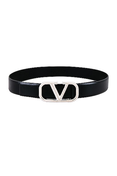 Valentino H.40 Buckle Belt in Black