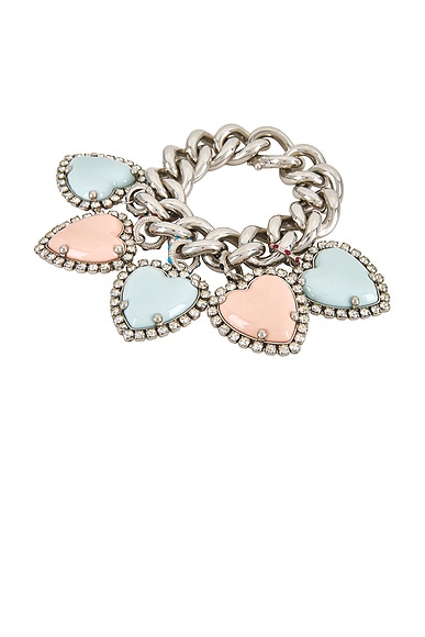 Valentino Garavani Coeur Hyperbole Bracelet in Vintage Palladium & Multicolor