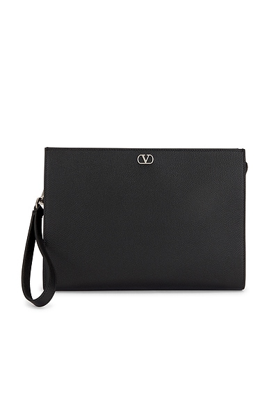 V Logo Signature Pouch
