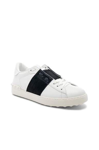 Leather Sneakers With Calf Hair