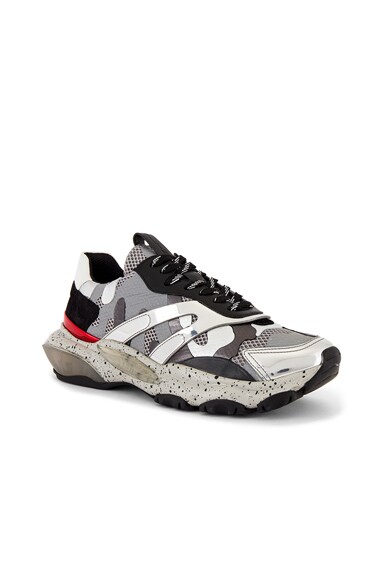 Valentino Garavani Bounce Sneaker in Silver & Black | FWRD