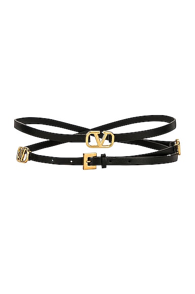 Valentino wrap belt VALENTINO GARAVANI VLOGO Skinny Leather Wrap Belt Size 100  main image 2
