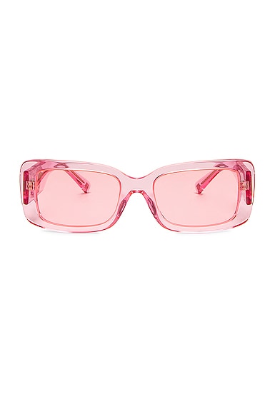 Valentino Garavani Valentino Logo Rectangle Sunglasses in Pink